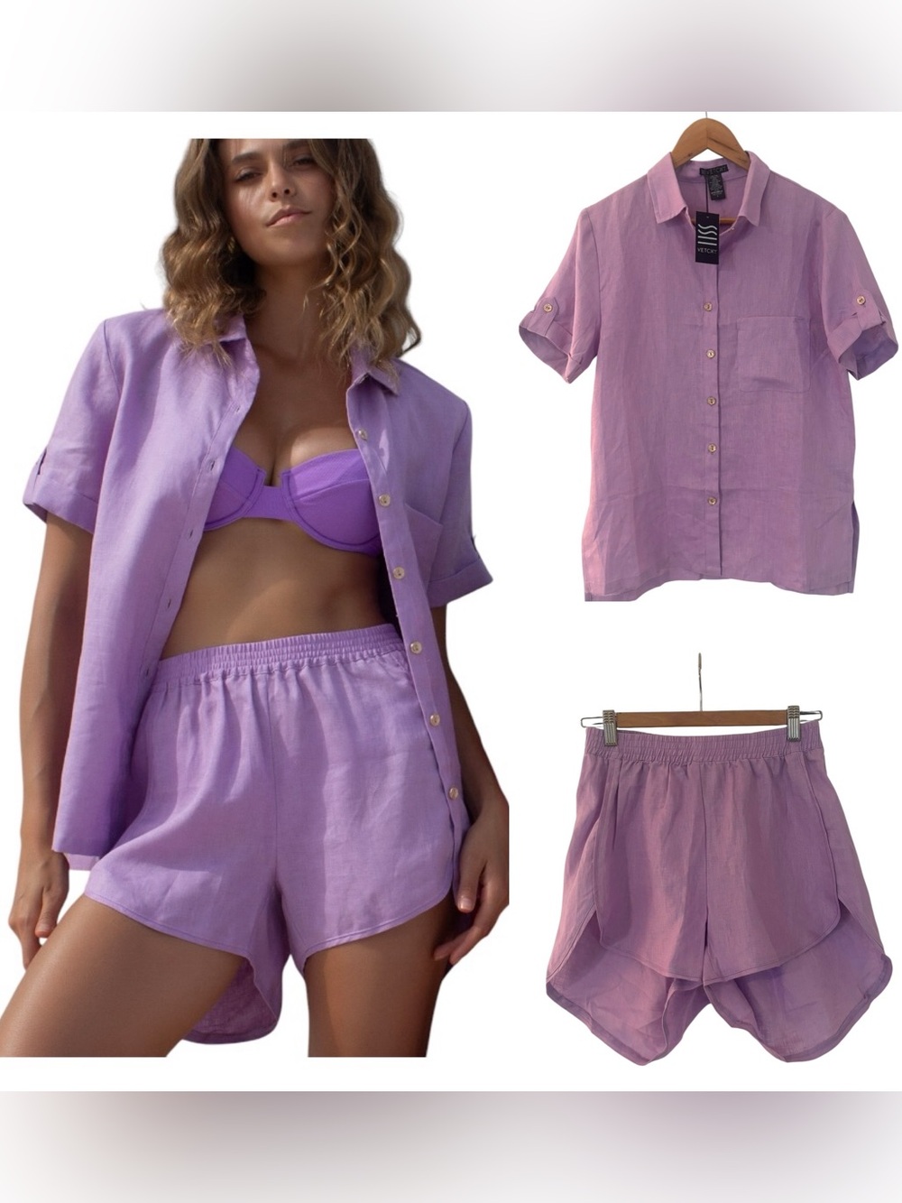 Vetchy Linen Lilac Set